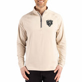Chicago Bears Cutter & Buck Adapt Eco Knit Stretch Recycled Quarter-Zip Pullover - Tan on sale