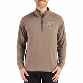 Las Vegas Raiders Cutter & Buck Adapt Eco Knit Stretch Recycled Quarter-Zip Pullover - Brown sale