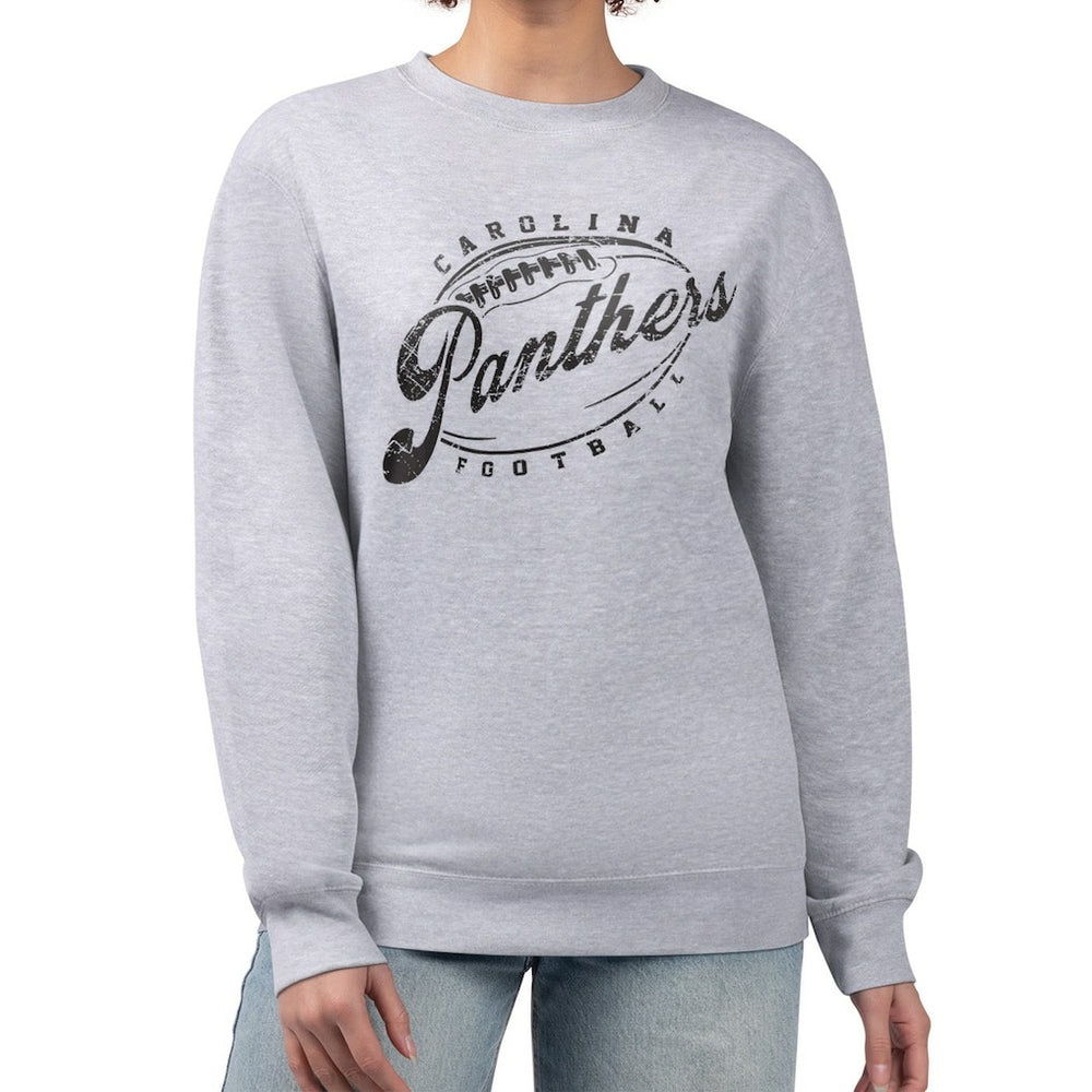 Carolina Panthers G-III 4Her by Carl Banks Women's Distressed Graphics Fleece Pullover Sweatshirt - Gray on sale