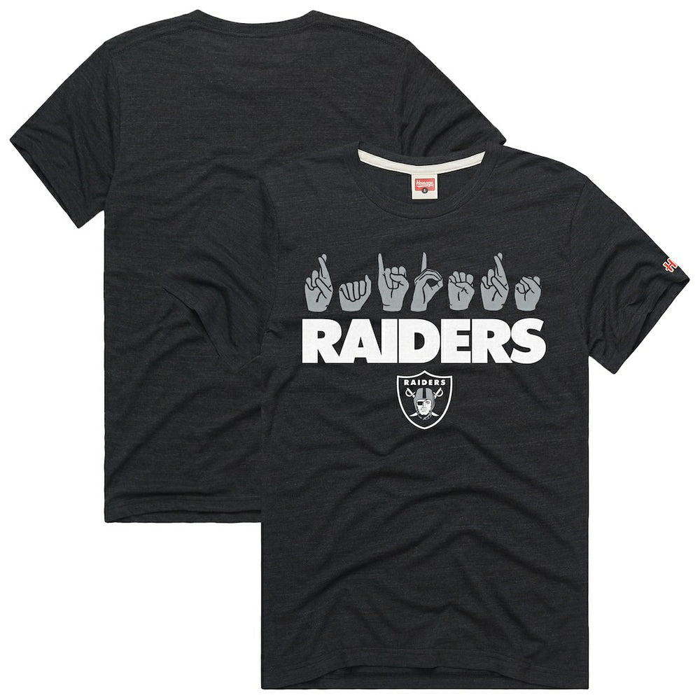 Las Vegas Raiders Homage Unisex NFL ASL Collection by Love Sign Tri-Blend T-Shirt - Black outlet