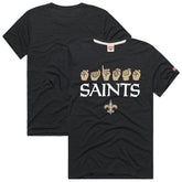 New Orleans Saints Homage Unisex NFL ASL Collection by Love Sign Tri-Blend T-Shirt - Black cheap
