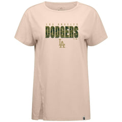 Los Angeles Dodgers Levelwear Women's Influx Protect W T-Shirt Khaki