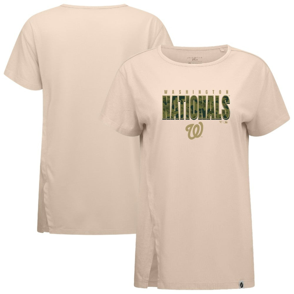 Washington Nationals Levelwear Women's Influx Protect W T-Shirt Khaki