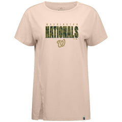 Washington Nationals Levelwear Women's Influx Protect W T-Shirt Khaki