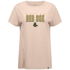 Boston Red Sox Levelwear Women's Influx Protect W T-Shirt Khaki