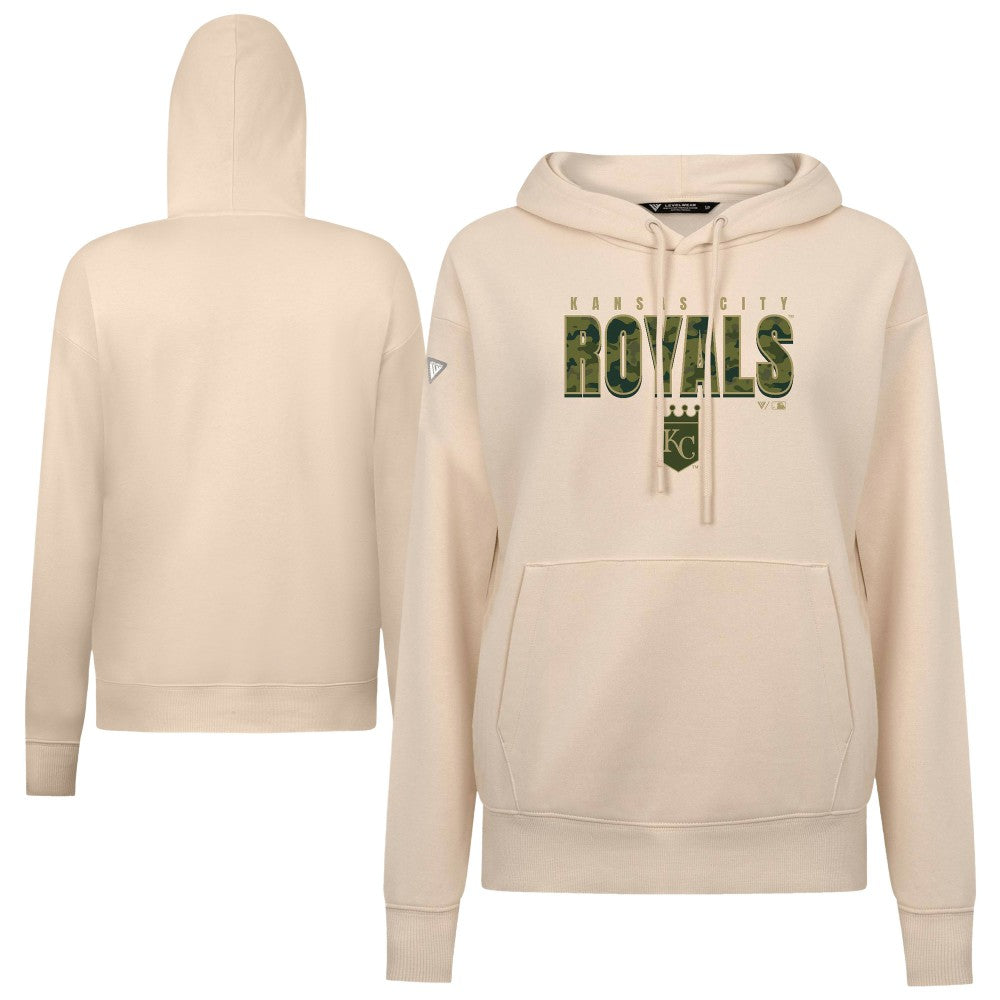 Kansas City Royals Levelwear Women's Adorn Protect W Pullover Hoodie Khaki