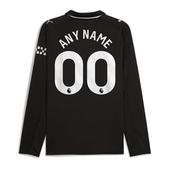 Manchester City 2025/26 Away Replica Long Sleeve Custom Jersey - Black cheap