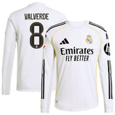 Federico Valverde Real Madrid 2025/26 Home Long Sleeve Jersey Discount - White
