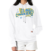 Los Angeles Chargers Starter Women's Fireworks Fleece Pullover Hoodie - White on sale