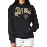 New Orleans Saints Starter Women's Fireworks Fleece Pullover Hoodie - Black cheap