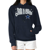 Dallas Cowboys Starter Women's Fireworks Fleece Pullover Hoodie - Navy on sale