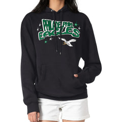 Philadelphia Eagles Starter Women's Fireworks Fleece Pullover Hoodie - Black on sale