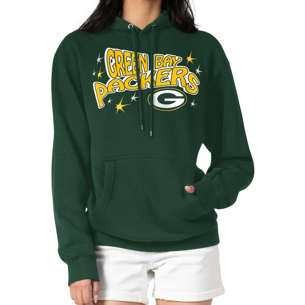 Green Bay Packers Starter Women's Fireworks Fleece Pullover Hoodie - Green outlet
