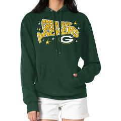 Green Bay Packers Starter Women's Fireworks Fleece Pullover Hoodie - Green outlet