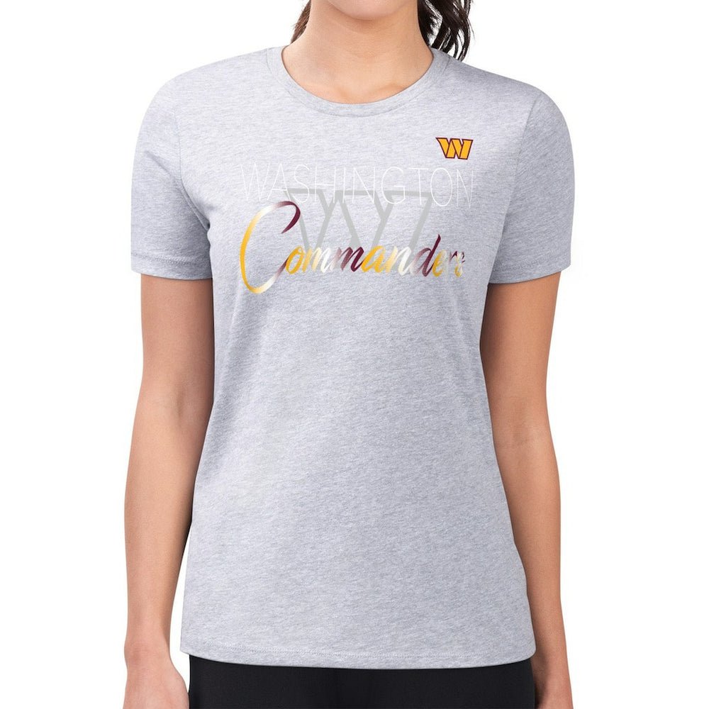 Washington Commanders G-III 4Her by Carl Banks Women's Super-Slim Fit Lightweight Shadow Logo T-Shirt - Gray outlet