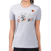Cincinnati Bengals G-III 4Her by Carl Banks Women's Super-Slim Fit Lightweight Shadow Logo T-Shirt - Gray for sale