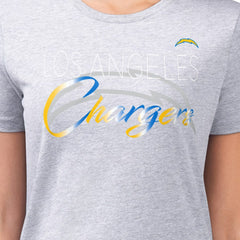 Los Angeles Chargers G-III 4Her by Carl Banks Women's Super-Slim Fit Lightweight Shadow Logo T-Shirt - Gray sale