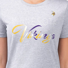 Minnesota Vikings G-III 4Her by Carl Banks Women's Super-Slim Fit Lightweight Shadow Logo T-Shirt - Gray sale