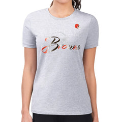 Cleveland Browns G-III 4Her by Carl Banks Women's Super-Slim Fit Lightweight Shadow Logo T-Shirt - Gray outlet