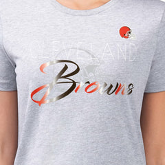 Cleveland Browns G-III 4Her by Carl Banks Women's Super-Slim Fit Lightweight Shadow Logo T-Shirt - Gray outlet