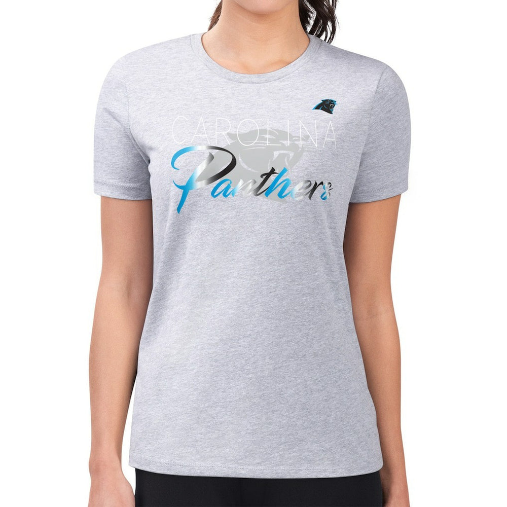 Carolina Panthers G-III 4Her by Carl Banks Women's Super-Slim Fit Lightweight Shadow Logo T-Shirt - Gray on sale