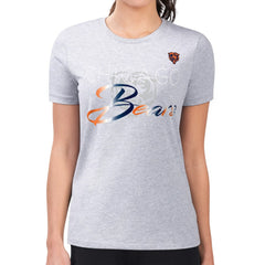 Chicago Bears G-III 4Her by Carl Banks Women's Super-Slim Fit Lightweight Shadow Logo T-Shirt - Gray sale