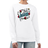 Jacksonville Jaguars G-III 4Her by Carl Banks Women's Roses Fleece Tri-Blend Pullover Sweatshirt - White outlet