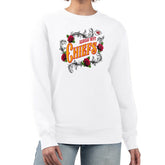 Kansas City Chiefs G-III 4Her by Carl Banks Women's Roses Fleece Tri-Blend Pullover Sweatshirt - White sale