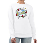 Los Angeles Chargers G-III 4Her by Carl Banks Women's Roses Fleece Tri-Blend Pullover Sweatshirt - White cheap