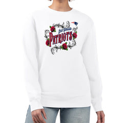 New England Patriots G-III 4Her by Carl Banks Women's Roses Fleece Tri-Blend Pullover Sweatshirt - White cheap
