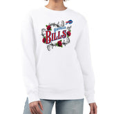 Buffalo Bills G-III 4Her by Carl Banks Women's Roses Fleece Tri-Blend Pullover Sweatshirt - White sale