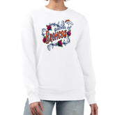 Denver Broncos G-III 4Her by Carl Banks Women's Roses Fleece Tri-Blend Pullover Sweatshirt - White discount