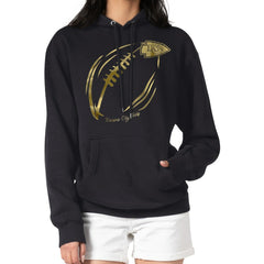 Kansas City Chiefs G-III 4Her by Carl Banks Women's Metallic Print Football Sketch Fleece Pullover Hoodie - Black outlet