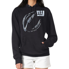 New York Giants G-III 4Her by Carl Banks Women's Metallic Print Football Sketch Fleece Pullover Hoodie - Black discount