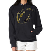 Denver Broncos G-III 4Her by Carl Banks Women's Metallic Print Football Sketch Fleece Pullover Hoodie - Black cheap