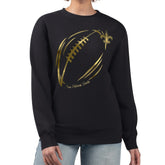New Orleans Saints G-III 4Her by Carl Banks Women's Metallic Print Football Sketch Fleece Crewneck Sweatshirt - Black outlet