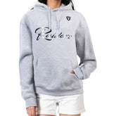 Las Vegas Raiders G-III 4Her by Carl Banks Women's Shadow Logo Fleece Pullover Hoodie - Gray discount