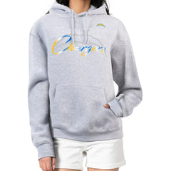 Los Angeles Chargers G-III 4Her by Carl Banks Women's Shadow Logo Fleece Pullover Hoodie - Gray outlet