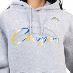 Los Angeles Chargers G-III 4Her by Carl Banks Women's Shadow Logo Fleece Pullover Hoodie - Gray outlet