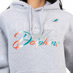 Miami Dolphins G-III 4Her by Carl Banks Women's Shadow Logo Fleece Pullover Hoodie - Gray on sale