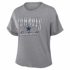 Dallas Cowboys Women's Overplayed Tribute Tri-Blend Boxy T-Shirt - Heather Gray cheap