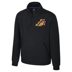 Los Angeles Lakers Stadium Essentials Unisex Varsity Trainer Quarter-Zip Pullover - Black sale