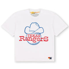 Texas Rangers Aviator Nation x MLB Women's Bolt Boyfriend Tri-Blend T-Shirt White