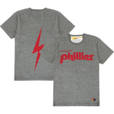 Philadelphia Phillies Aviator Nation x MLB Unisex Bolt Tri-Blend T-Shirt Heather Gray