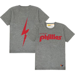 Philadelphia Phillies Aviator Nation x MLB Unisex Bolt Tri-Blend T-Shirt Heather Gray