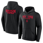 New York Mets Stranger Things Logo Lockup Pullover Hoodie Black