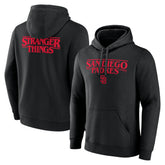 San Diego Padres Stranger Things Logo Lockup Pullover Hoodie Black
