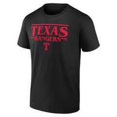 Texas Rangers Stranger Things Logo Lockup T-Shirt Black