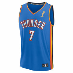 Chet Holmgren Oklahoma City Thunder 2025 NBA Finals Champions Fast Break Replica Player Jersey - Blue - Icon Edition for sale