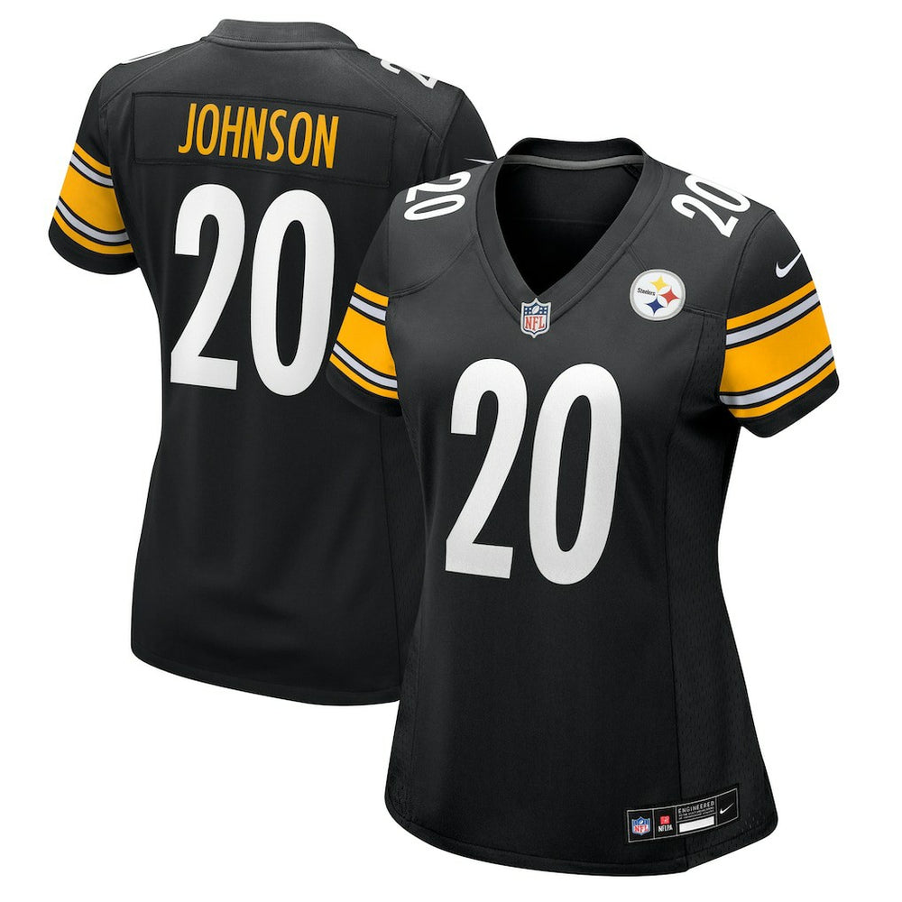 Kaleb Johnson Pittsburgh Steelers Women's Team Game Jersey - Black cheap